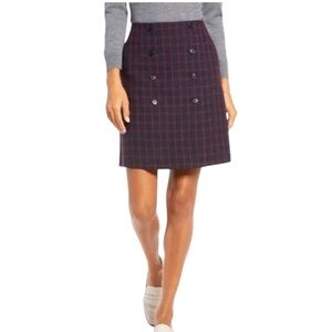 3 for $25! 1901 Nordstrom Blue Red Plaid A-Line Mini Skirt, size‎ 4 petite